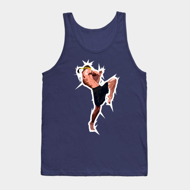 Retro Muay Thai Fighter Tank Top by WaltTheAdobeGuy